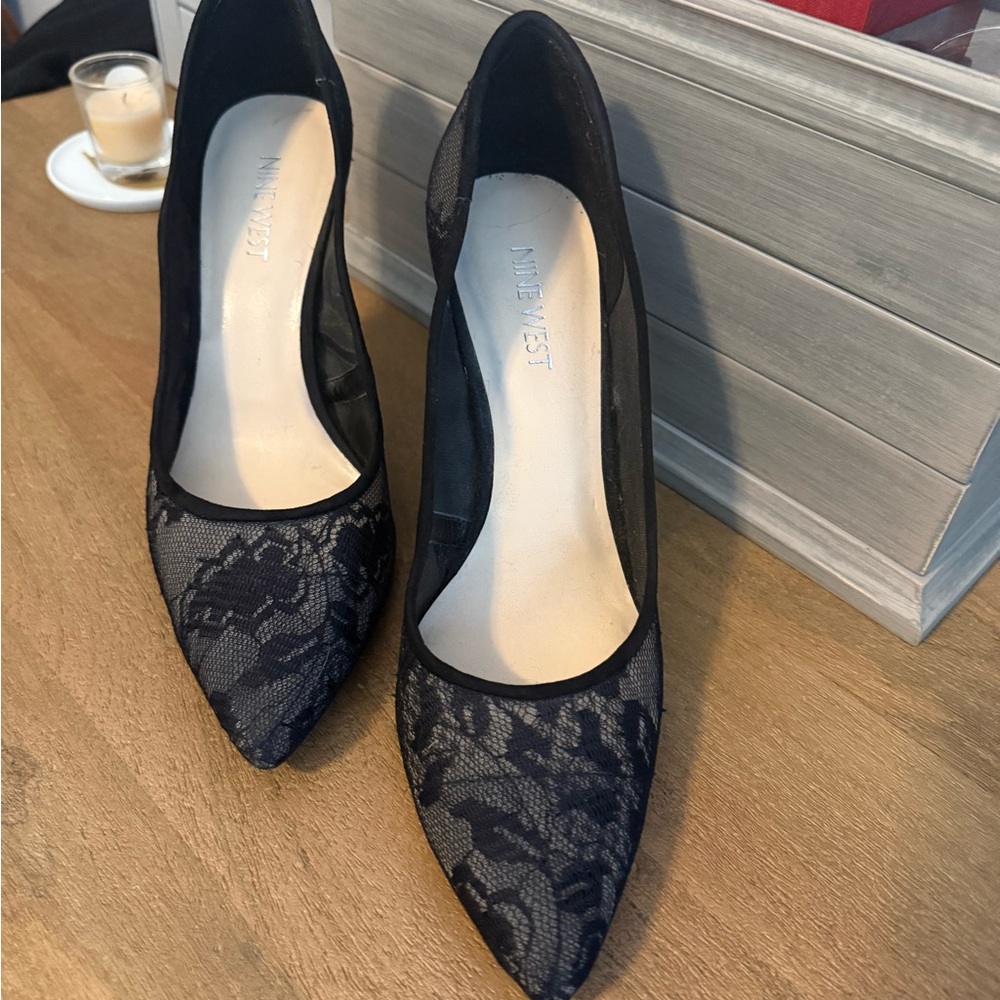 Nine West Black Lace Heels